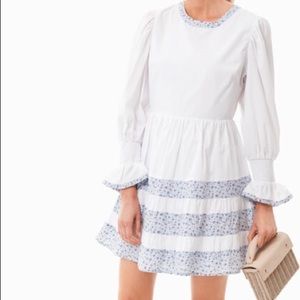 Tuckernuck Pomander Place Blue Floral Tiered Mini Dress